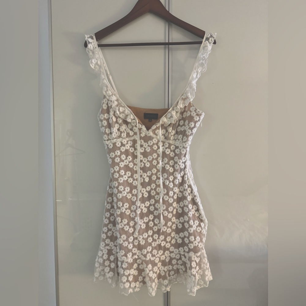 Majorelle Sun Beam dress | Medium | White flowers, fully lined